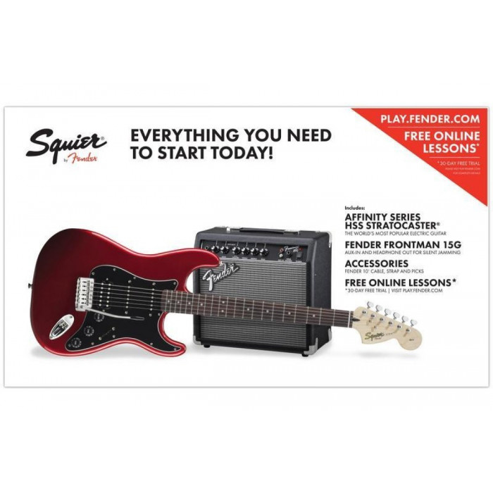 Гитарный набор Squier By Fender STRAT PACK HSS CANDY APPLE RED